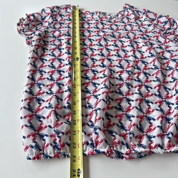 C Wonder by Christian Siriano Blouse Top Women's Size Small Lobster Print - Picture 8 of 9